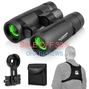 CREATIVE XP GlassHawk - Binoculars for Adults - 12x42 Compact Tactical HD Roof Binocular Best for Hunting