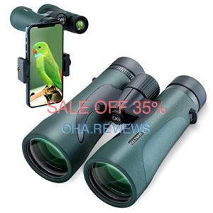GLLYSION GS-B1 - 12X50 Professional HD Binoculars for Adults with Phone Adapter