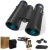 HIDEGAZER ED--580 - Compact 10x42 Binoculars for Adults & Kids with High Power Night Vision - Clear Low Light Vision - Waterproof and Fogproof - for Bird Watching