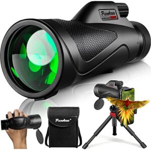 Pankoo 12x60 Monocular Telescope High Powered with Smartphone Adapter Tripod and Portable Bag