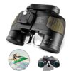 LAKWAR LK-03 - Marine Binoculars 10x50 for Long Distance Compact Binoculars for Adults with Rangefinder Compass High Grade Binoculars BAK4 Prism Waterproof Fogproof for Birdwatching