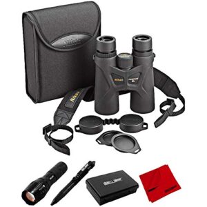 Nikon E1NKPROSTAFF1042 - 16031 Prostaff 3S 10x42 Binoculars Bundle with Deco Gear Tactical Flashlight and Tactical Pen Set with Water/Shockproof Case and 6 x 6 inch Microfiber Cleaning Cloth
