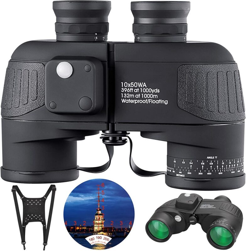 BNISE 10×50 Marine Binoculars w/ Rangefinder & Compass – IPX7 Waterproof Reviews
