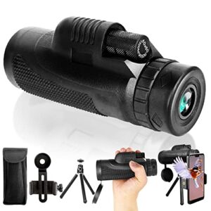 SDL SDL-0234 - Monocular Telescope 40x60 High Powered Monocular for Adults Monocular for Smartphone Adapter Monocular Telescope Hunting Wildlife Bird Watching Travel Camping Hiking